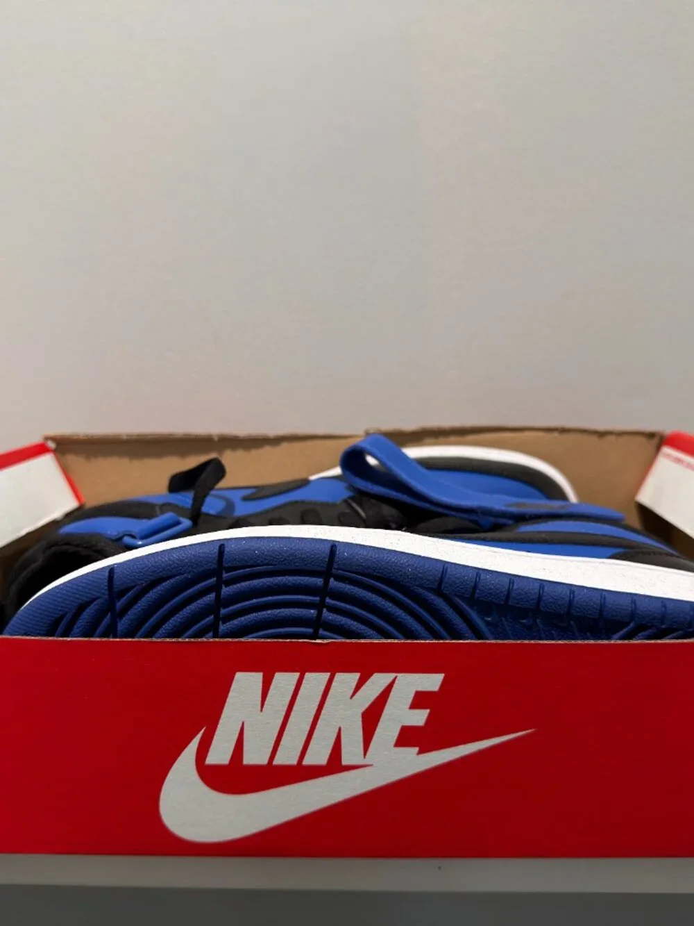 Nike Court Borough Mid 2 Kids Sneakers Blue Black Strap Shoes Size 7
